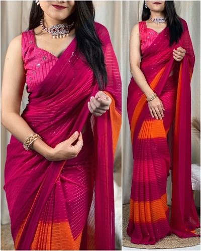 Sequins Work Pedding Color Combination Saree At Best Price In Surat Darpani