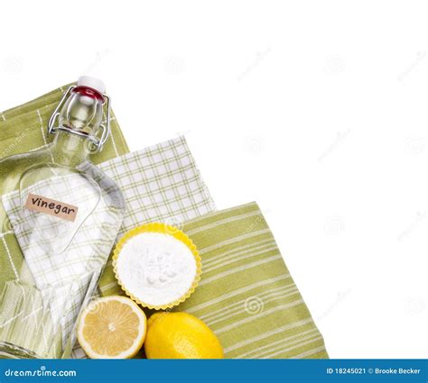 Natural Cleaning Lemons Baking Soda Vinegar Stock Image Image Of