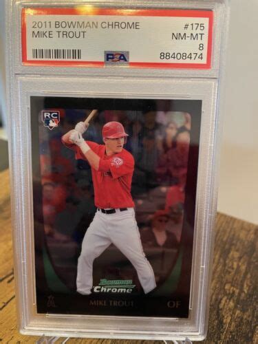 2011 Bowman Chrome 175 Mike Trout RC Rookie PSA 8 EBay