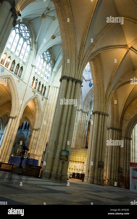 York Minster Inside Stock Photo Alamy