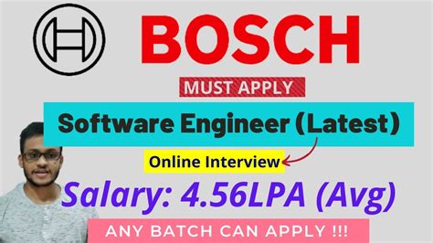 Bosch Latest Recruitment Software Engineer Any Batch Any Branch