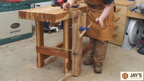 Hickory Workbench Leg Vise And Dog Holes Jays Custom Creations