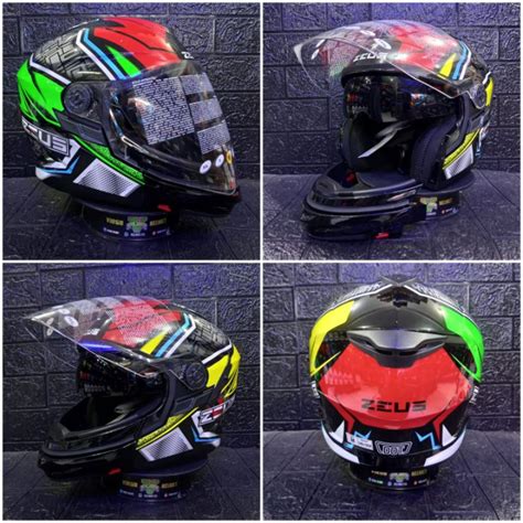 Jual ZEUS HELM ZS 613C AJ11 MODULAR GLOSSY BLACK YELLOW ZS 613 C ZS613C