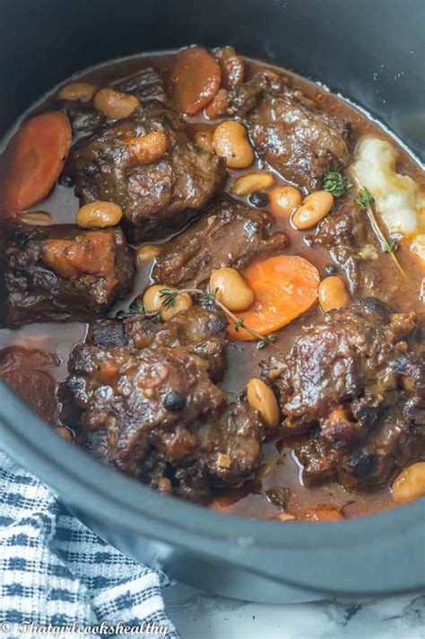 Jamaican Oxtail Stew With Butter Beans That Girl Cooks Healthy Recipe Oxtail Recipes