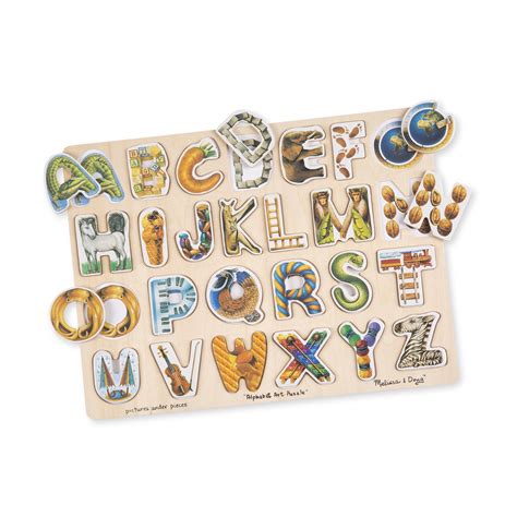 Melissa Doug Alphabet Art Wooden Puzzle 26 Pcs Walmart