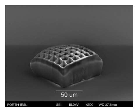 3d Structure Fabricated Using Two Photon Polymerization A Top View Download Scientific