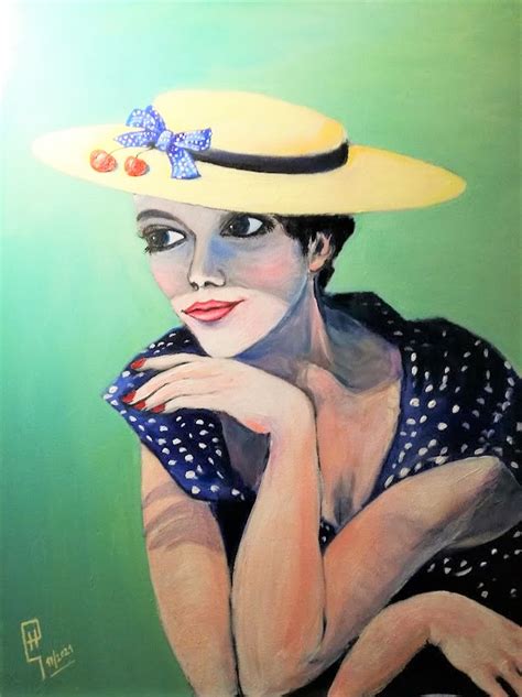 The Girl With The Straw Hat Acryl On Canvas In Recent Artwork