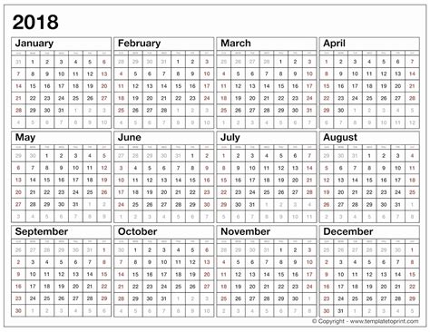 Printable Calendar Year At A Glance