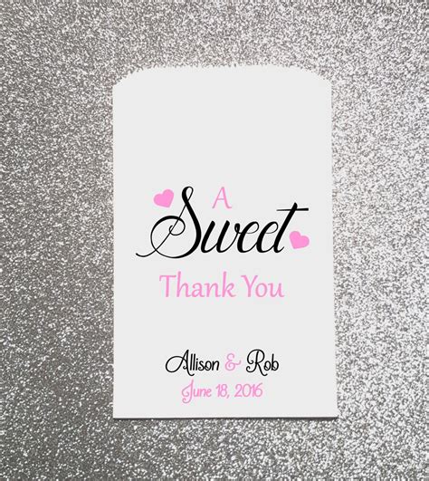 W38 A Sweet Thank You Wedding Candy Bag Wedding Candy