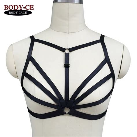 BODY CAGE Moda Para Mujer Sexy Arnés Bondage Lencería Negro Tirantes