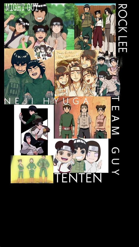 Team Guy Naruto Byakugan Neji Tenten Guy Sensei Power Of Youth