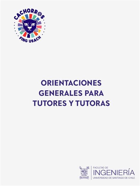 Pdf Orientaciones Generales Para Tutores Y Tutoras · Orientaciones