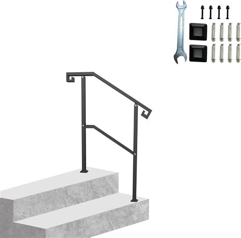 Zwinz Handrail Railing 38 8H Single Post Handrail Fits 1 Or 2 Steps