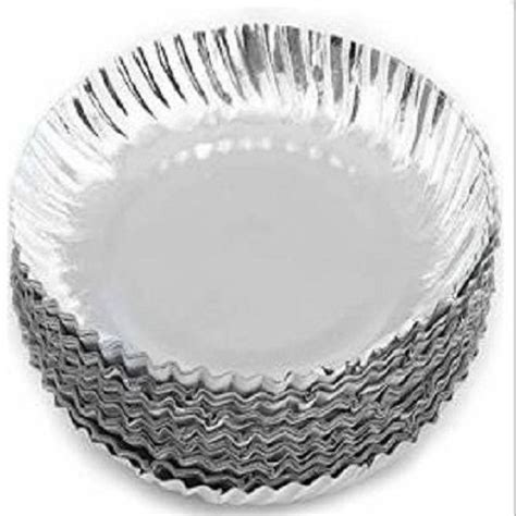 Silver Eco Friendly Disposable Paper Plate With Designer Corner 11