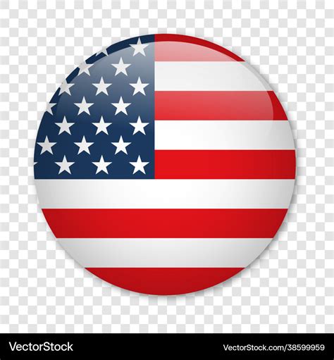 Usa flag in form a glossy icon Royalty Free Vector Image