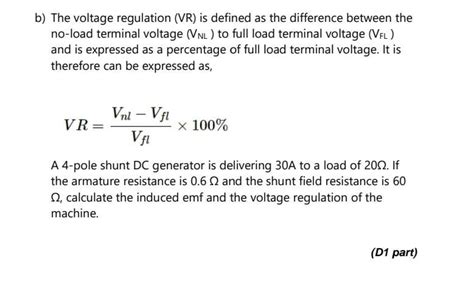 Level 3 Btec Electrical Engineering Calculating Voltage Regulation