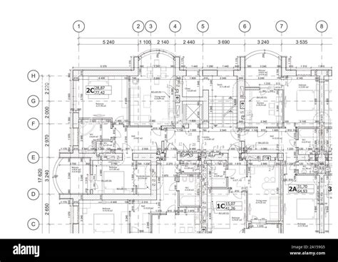 Detailed architectural floor plan, apartment layout, blueprint. Vector ...