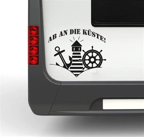 Pegatina Promotion Wohnmobil Wohnwagen Aufkleber Leuchtturm Anker