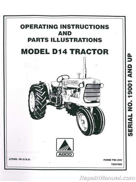 Allis Chalmers D Tractor Operators Manual Serial Up