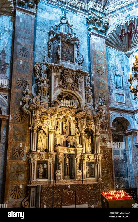 Interior Of The Cathedral Of Santiago De Compostela Galicia In Spain