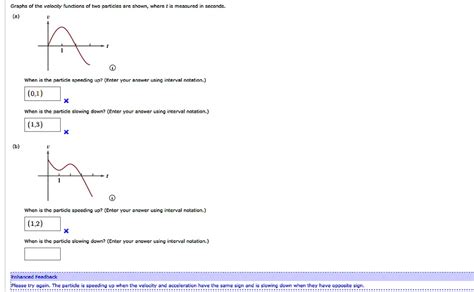 Graphs Of The Velocity Functions Two Particles Are Shown Where Is