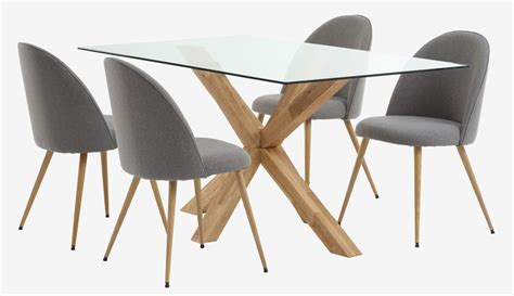 Agerby L Table Oak Kokkedal Chairs Grey Oak Jysk