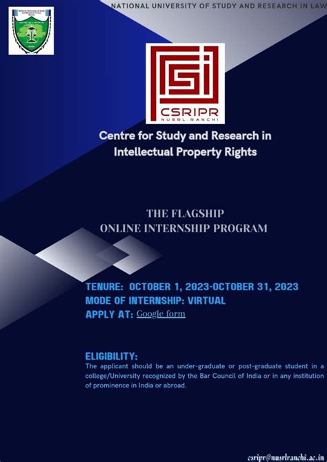 Internship Opportunity at CSRIPR, NUSRL Ranchi