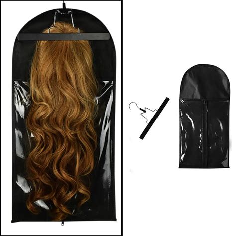 2pc Hair Extensions Wigs Storage Bag with Wig Hanger Dust Proof ...