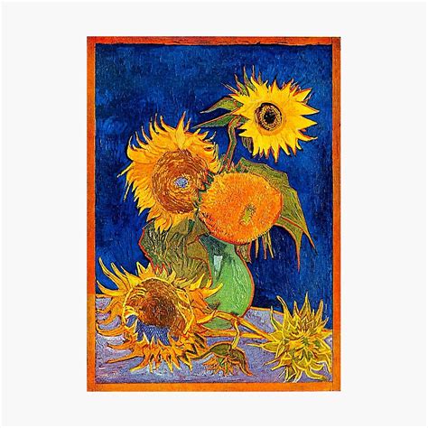 Vincent Van Gogh Sunflowers 8x10 Art Print With Elegant Gold Border