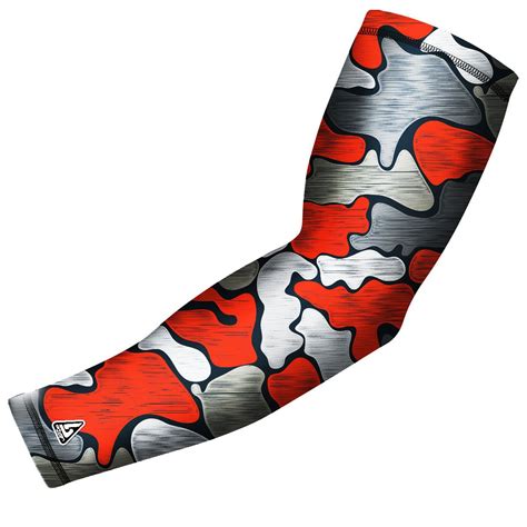 Slv Pro Arm Sleeve Brushed Camo Orange B Driven Arm Sleeve Compression Arm Sleeves Camo And