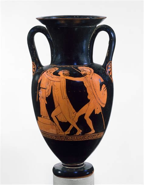 Terracotta Nolan Neck Amphora Ajax Seizes Cassandra Greek Attic Ca 450 B C Ancient Greek