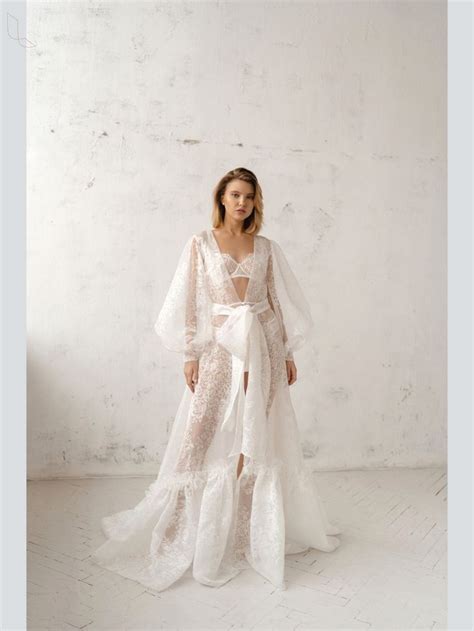 Organza Boudoir Dress Detachable Organza Wedding Duster Cape Ivory