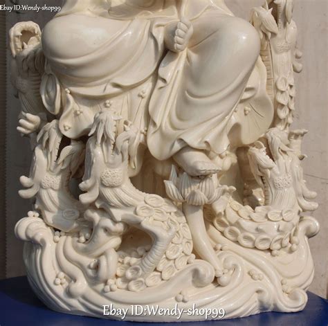 18 Chinese Dehua White Porcelain Dragon Kwan Yin Guanyin Quan Yin Ruyi