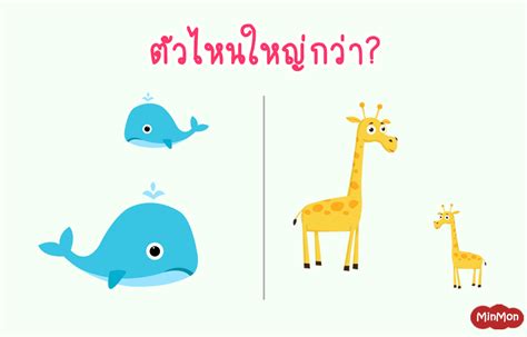 ตัวไหนใหญ่กว่า แบบฝึกหัดเปรียบเทียบขนาด