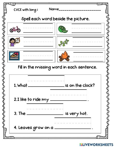 Long Vowels Cvce Words Worksheet Live Worksheets 57 Off