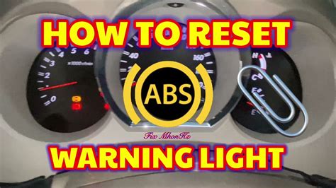 How To Reset Abs Warning Light Using A Paperclip Youtube