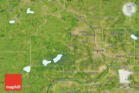 Satellite Map Of Hennepin County