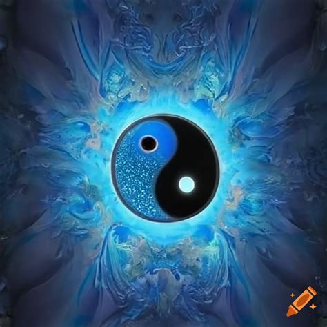 Blue Yin Yang Symbol With Aura