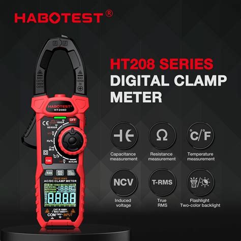 Habotest Ht Digital Clamp Meter Amper Metro Temperatura De