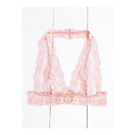 Shein Sheinside Halter Neck Floral Lace Bralette 8 Liked On