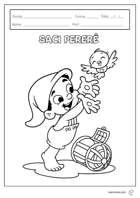 História Do Saci Pererê Infantil Para Imprimir - Atividades do saci pererê para imprimir - Atividades Educação Infantil