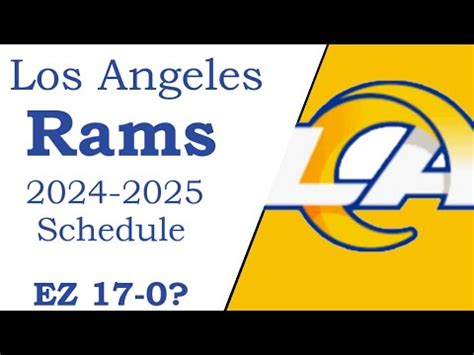 Rams Nfl Schedule All Opponents For Next Season Youtube