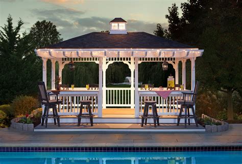 Size 10 X 16 White Vinyl Gazebo With Rectangle Cupola With Glass 40