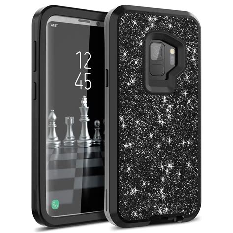 Shockproof Case For Samsung Galaxy S9 S9 Plus Case Hybrid Hard Rubber Impact Armor Bling Phone