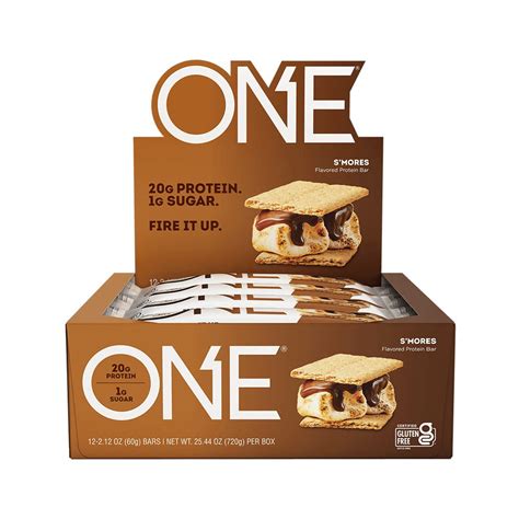 ONE BARS S'mores Flavored Protein Bars, 2.12 oz, 12 count box