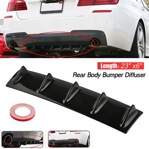 Universal Lower Rear Body Bumper Diffuser Shark Fin Kit Abs Spoiler