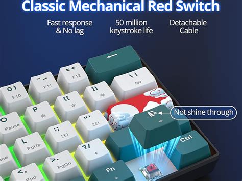 Solidee Mechanical Gaming Keyboard Wired Bluetooth Dual Mode