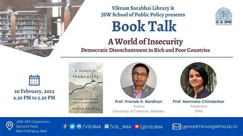 VSL Book Talk Prof Pranab K Bardhan With Prof Namrata Chindarkar A