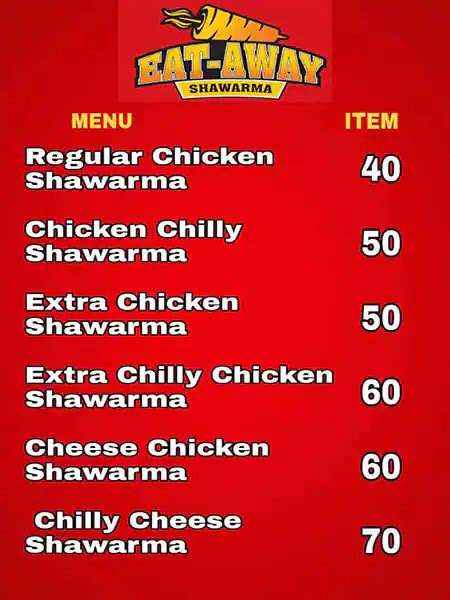 Menu Of Eat Away Shawarma Kurla Mumbai