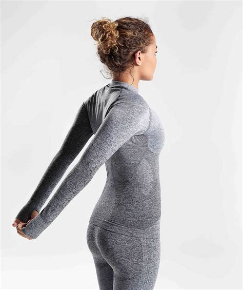 Gymshark Ombre Seamless Long Sleeve Top Ê Black Light Grey Gymshark